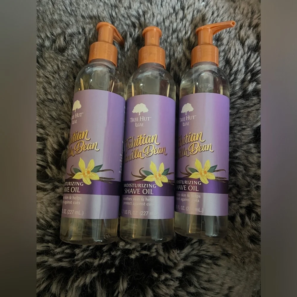3X Tree Hut Tahitian Vanilla Bean Hydrating & Moisturizing Shave Oil, 7.7 fl oz.